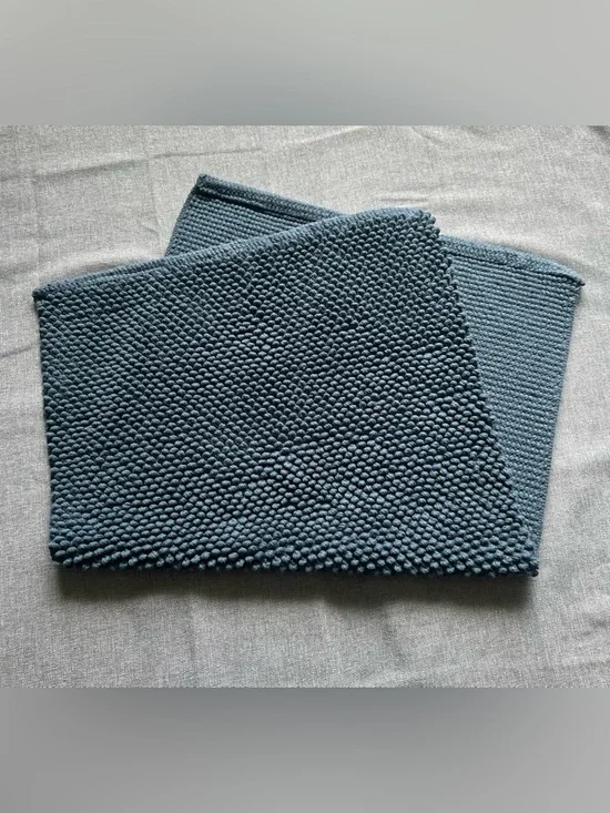 Casaluna Textured Bath Mat Rainstorm Blue Rug - Picture 3 of 8